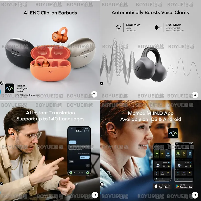 Open Ear Air Conduction Headphones - Morris BT15 AI Smart Ohrclip-Kopfhörer, Open-Ear