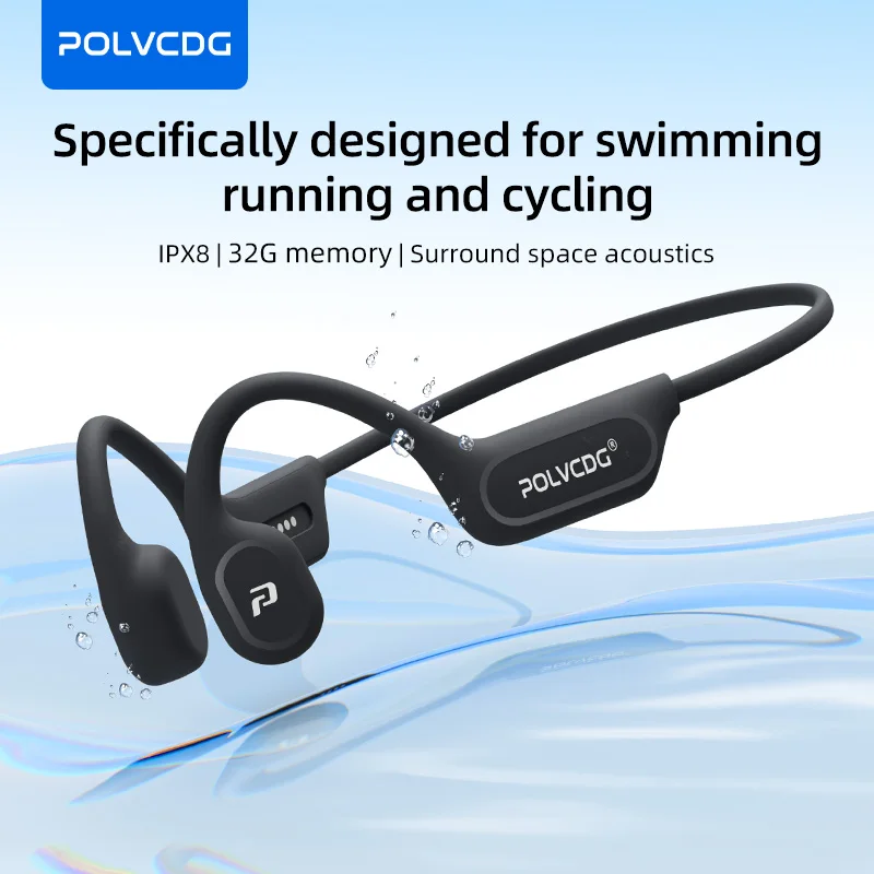 Bone Conduction Running Headphones - POLVCDG X9 Knochenleitungs-Kopfhörer 32G IPX8 Wasserdicht
