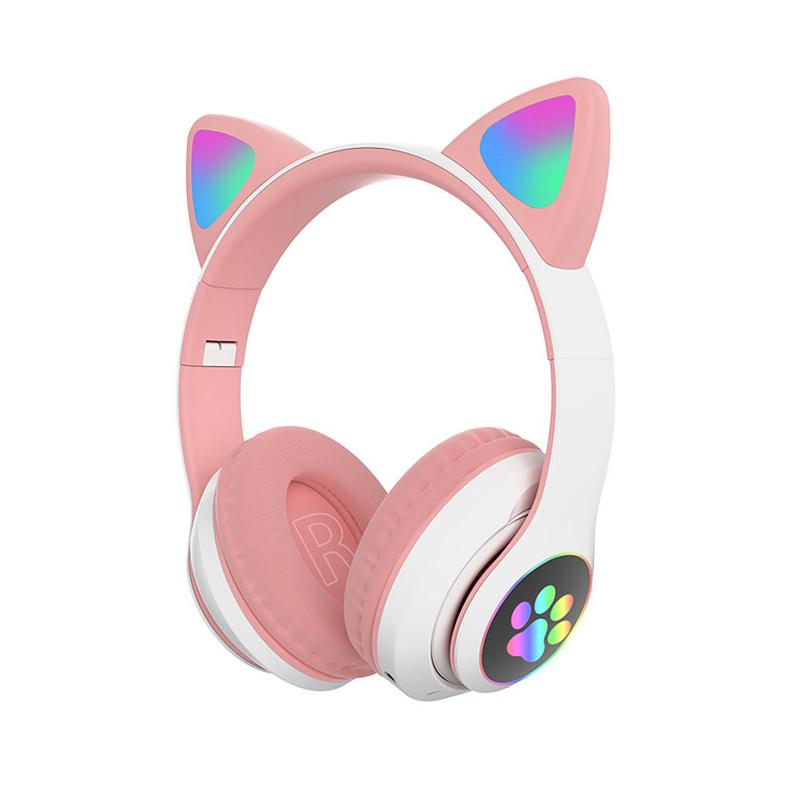Cat Ear Bluetooth Headset Led - Niedliche Katzenohren-Kopfhörer Bluetooth Kabelloses Gaming-Headset mit