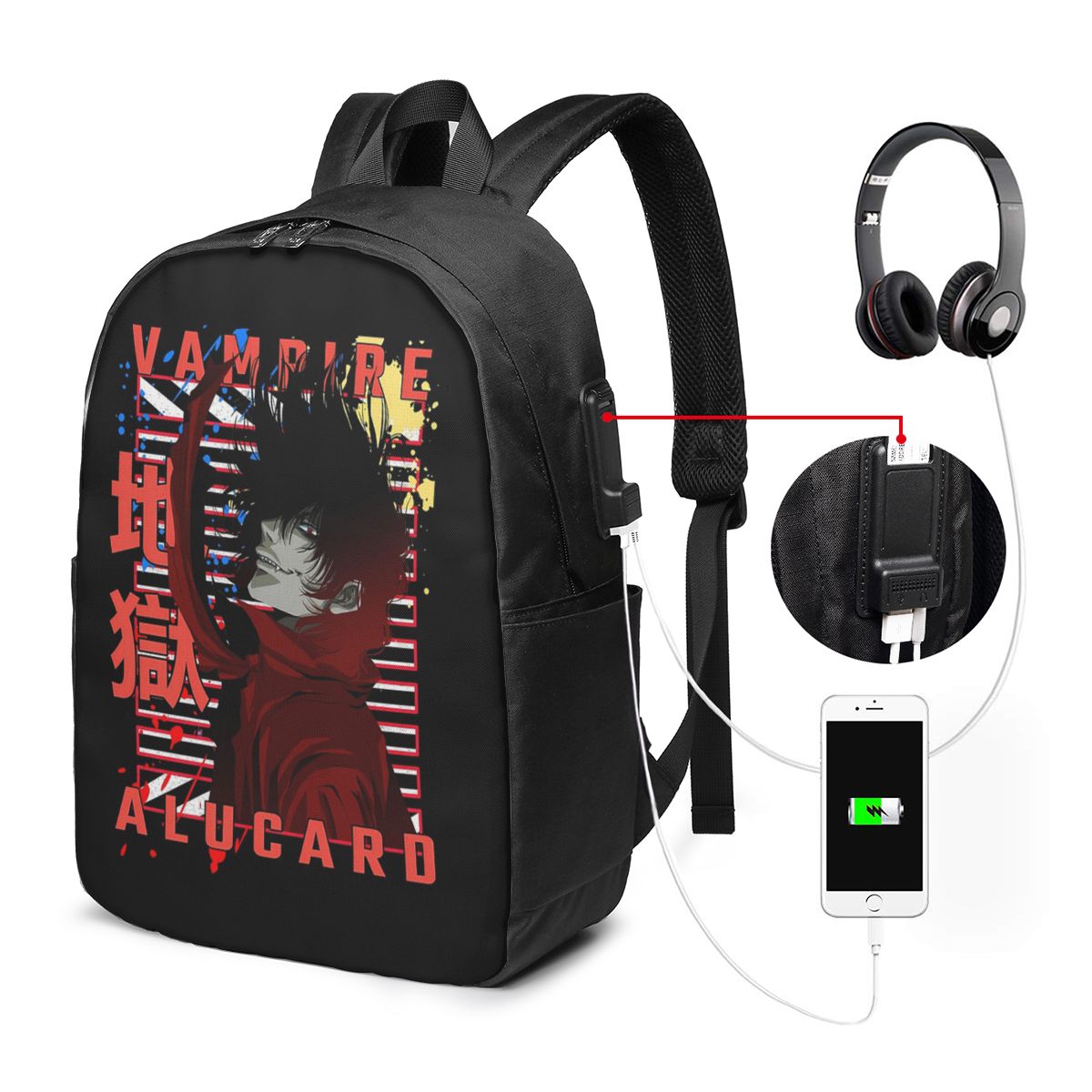 Laptops - Alucard Hellsing Manga Rucksack, Reisetasche für