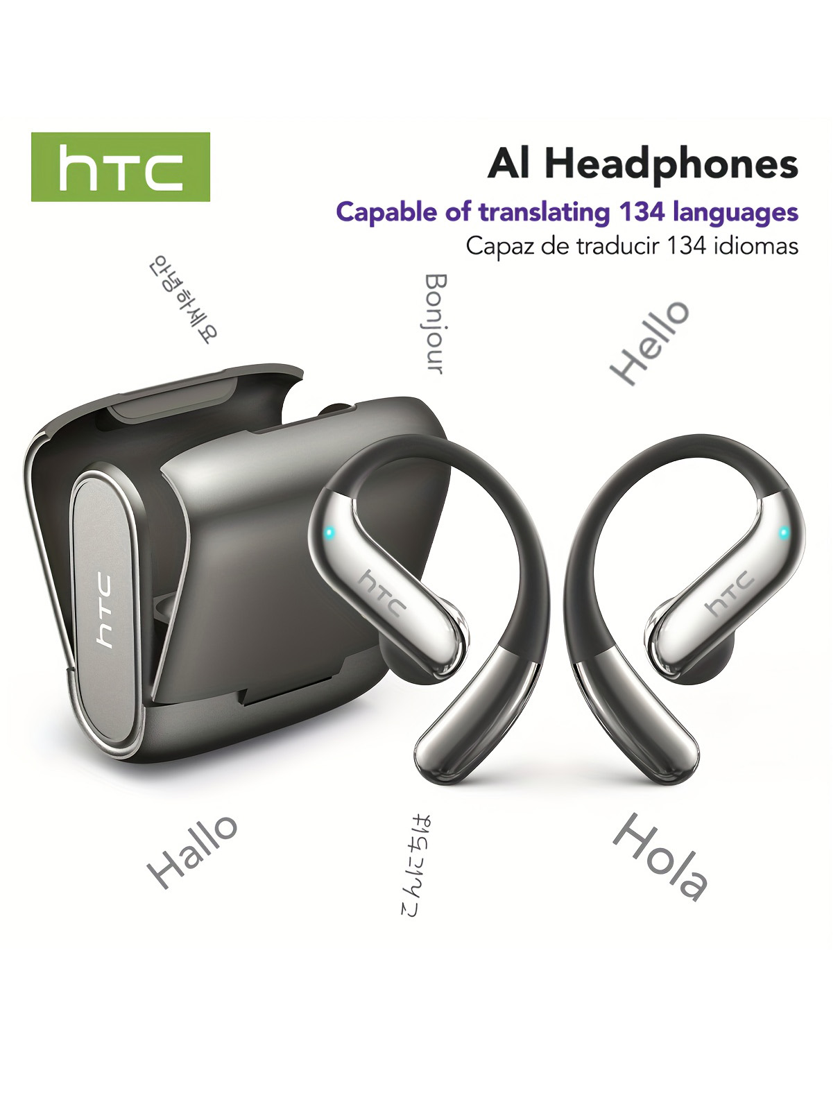 Speakers - Open-Ear-Bluetooth-Kopfhörer, HTC 30-Stunden-Wiedergabe, kabellose Ohrhörer, Ohrhörer