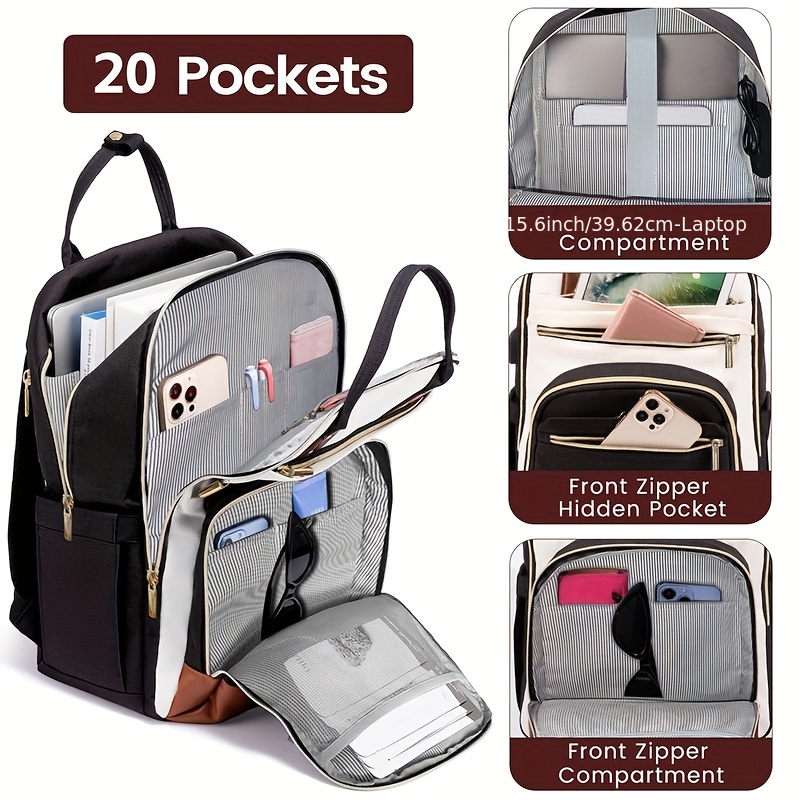 Laptops - Zweifarbiger Laptop-Rucksack für Damen, wasserabweisende, niedliche