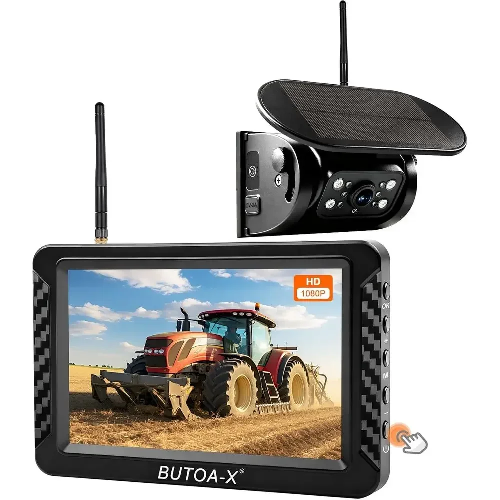 Cameras - X5 Magnetische Solar-Wireless-Rückfahrkamera mit 5-Zoll-HD-Monitor, 1-Minuten-Installation