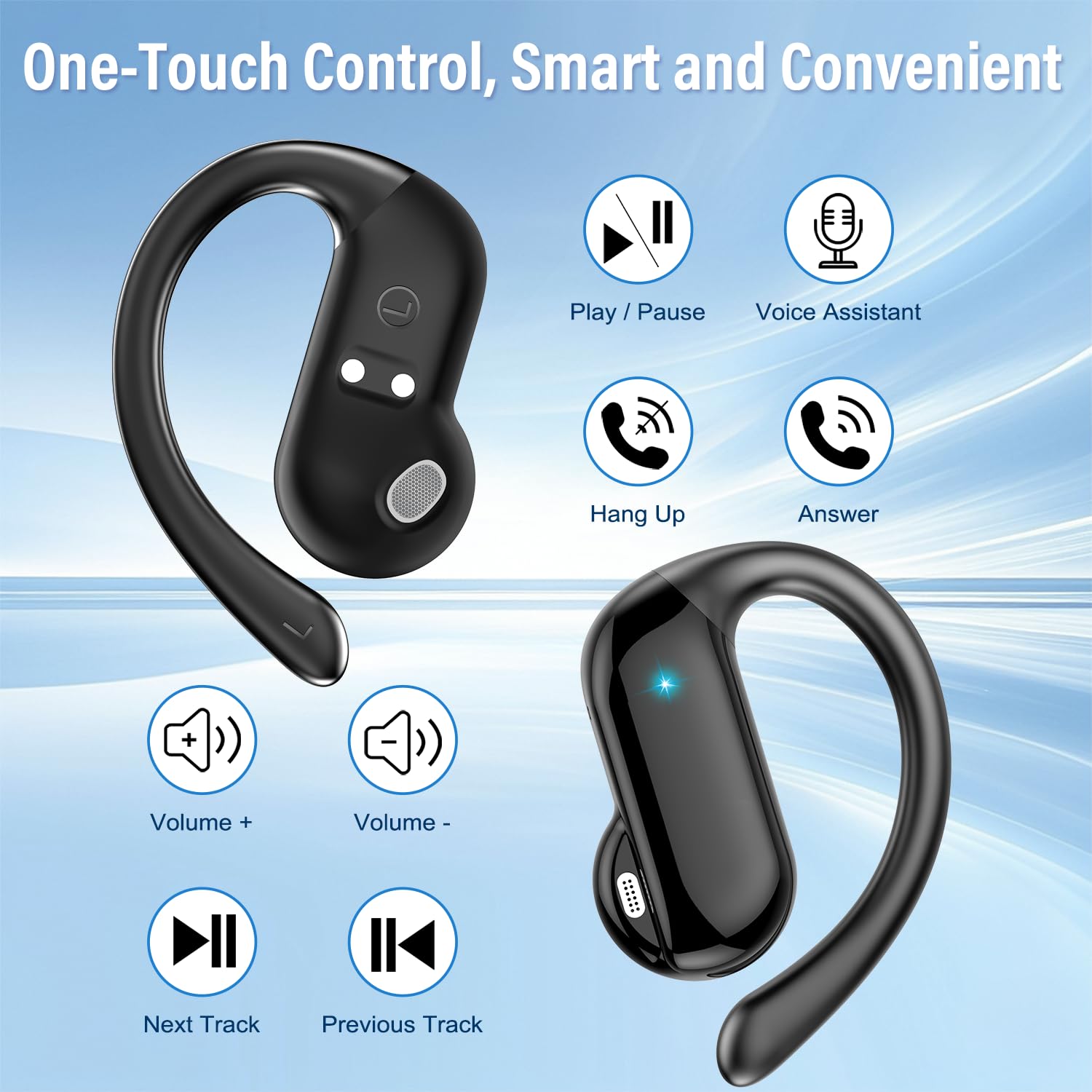 Type C Wired Earphones With Mic - 2026 Open-Ear-Ohrhörer Bluetooth 5.4 Kabellose Kopfhörer