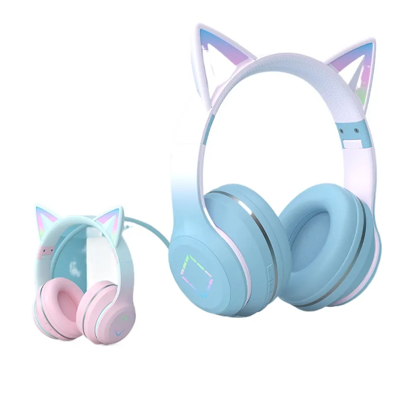 Cat Ear Bluetooth Headset Led - Kabellose Bluetooth-Kopfhörer mit Katzenohren, LED-Leuchtfunktion, lange