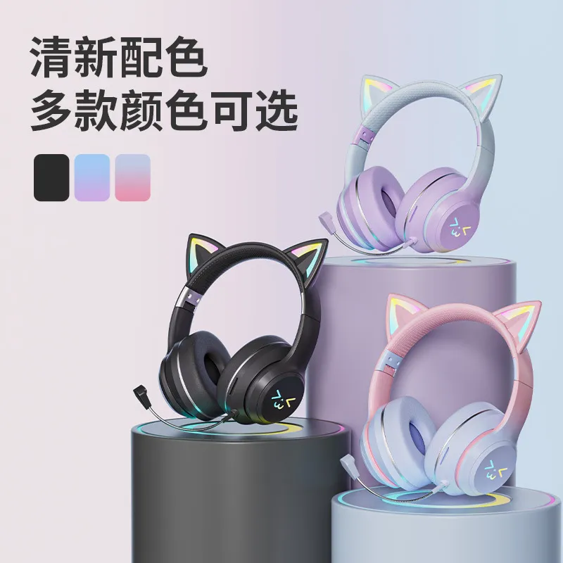 Kabellose Bluetooth-Kopfhörer  – Cat Ear Bluetooth Headset Led Bewertung und Preis