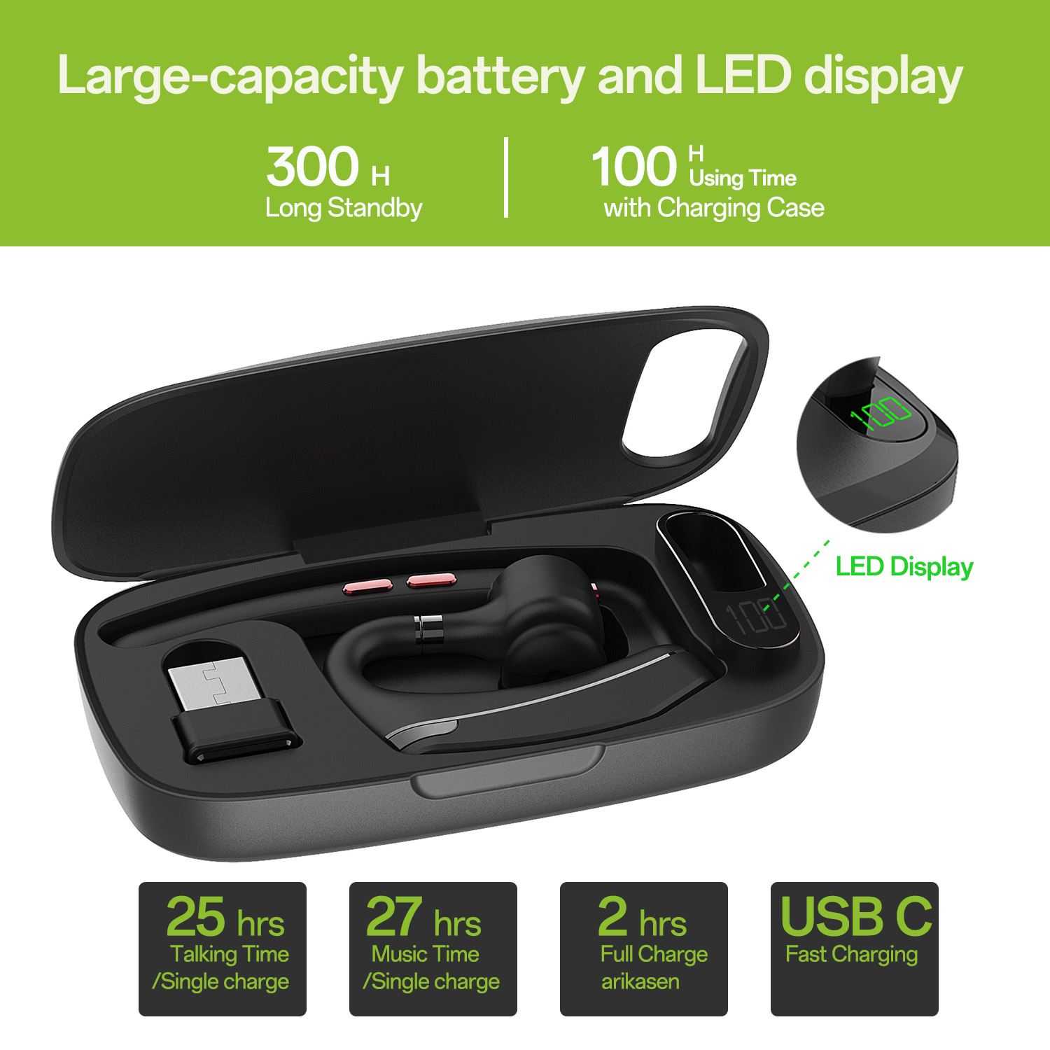 Bluetooth-Headset, kabelloser  – Type C Wired Earphones With Mic Bewertung und Preis